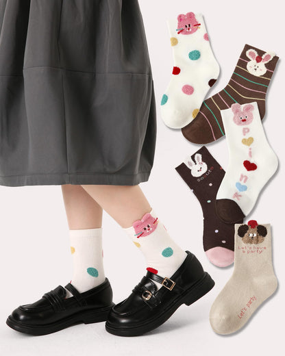 Kyopp 10 Paar Socken Kinder Mädchen und Jungen Klassisch Socken Lustig Cotton Socken Crew Socks Winter/Sommer