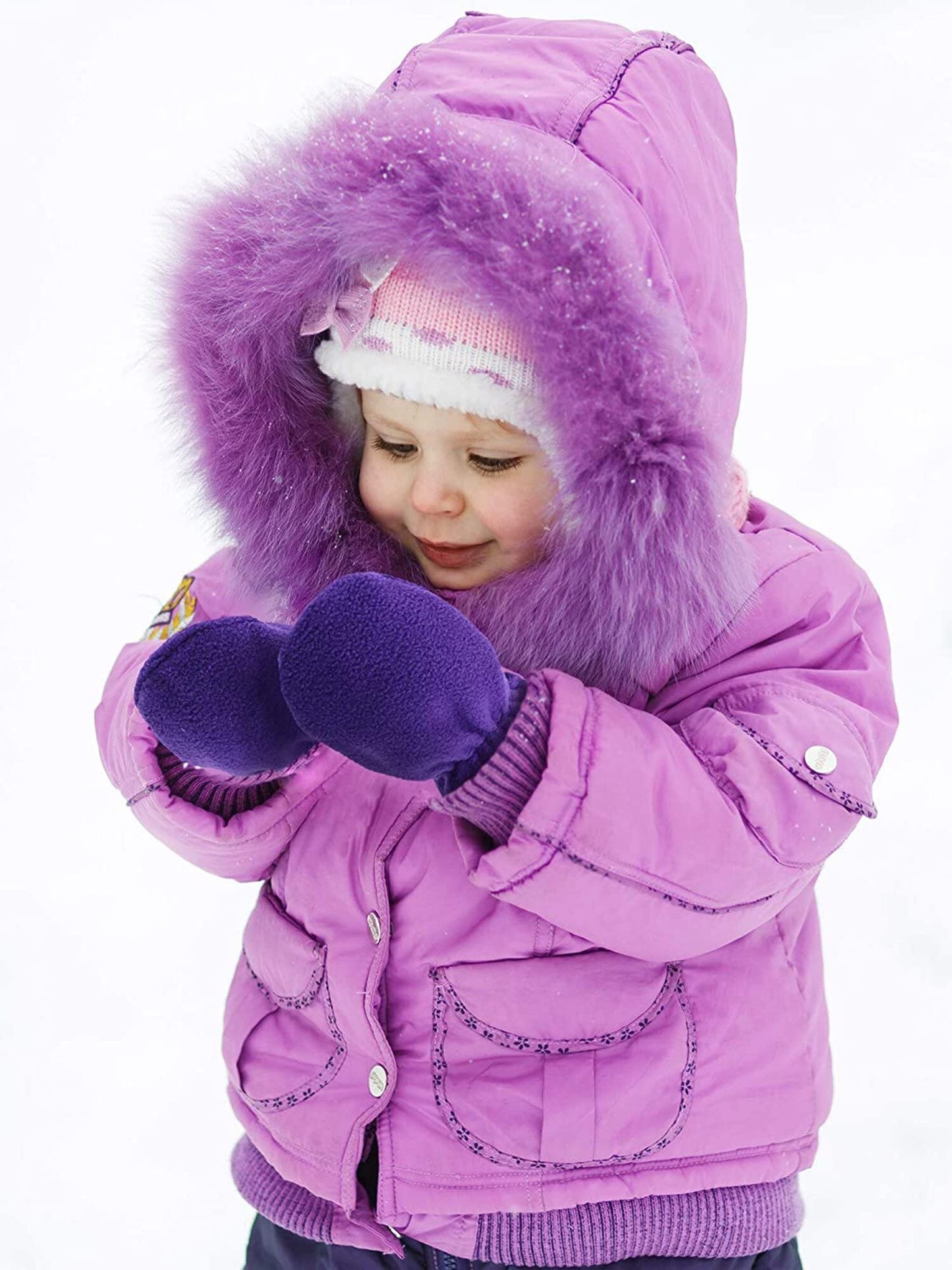 Boyiee 3 Pairs Newborn Baby and Toddler Winter Mittens Gloves Fleece