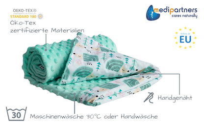 Medi Partners Babydecken Baby 100% Baumwolle Krabbeldecke Babydecke 75x100cm doppelseitig Kinderbett Minky Kuscheldecke Kinderwagen (REH mit grauem Minky)
