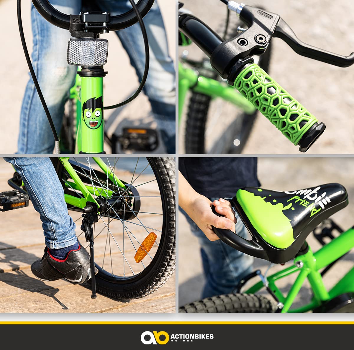 Actionbikes Kinderfahrrad Zombie | 12 16 20 Zoll - V-Brake Bremsen - Fahrrad für Kinder von 2-9 Jahren - Schutzblech v. / h - Kinder Fahrrad für Mädchen & Jungen - Fahrräder - Bicycle - Kinderrad - Meloni2