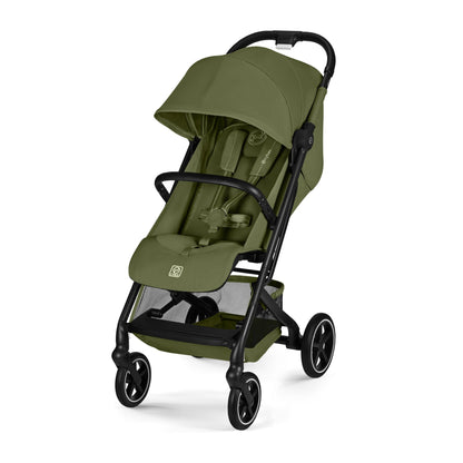 Cybex Gold Kinderwagen Beezy mit One-Pull Harness, Ab Geburt bis ca. 4 Jahre (max. 22 kg), Kompakt und ergonomisch, Magic Black (Schwarz mit schwarzem Rahmen)