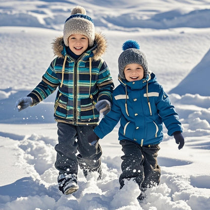Becellen 2 Paar Winter Strickhandschuhe Kinder, 2 Farben Niedliche Magische Handschuhe Elastische Warme Vollfinger Handschuhe für Jungen Mädchen