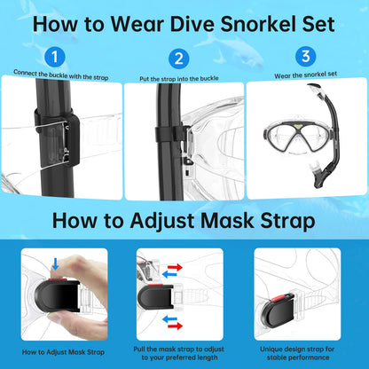 JEMULICE Taucherbrille Kinder, Schwimmbrille Kinder Schnorchelmaske für Jungen Mädchen, Tauchmaske mit Nasenabdeckung 180°Panorama HD Anti Nebel Anti-Leck Schwimmmaske für Kinder 4-16 Jahre