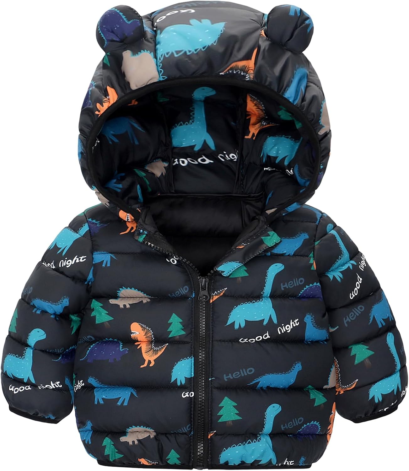 Happy Cherry Winter Jacket Baby Boys Girls Winter Coat with Hood Quilted Jacket Warm Lightweight Down Jacket Winter Cute Printed Outerwear 