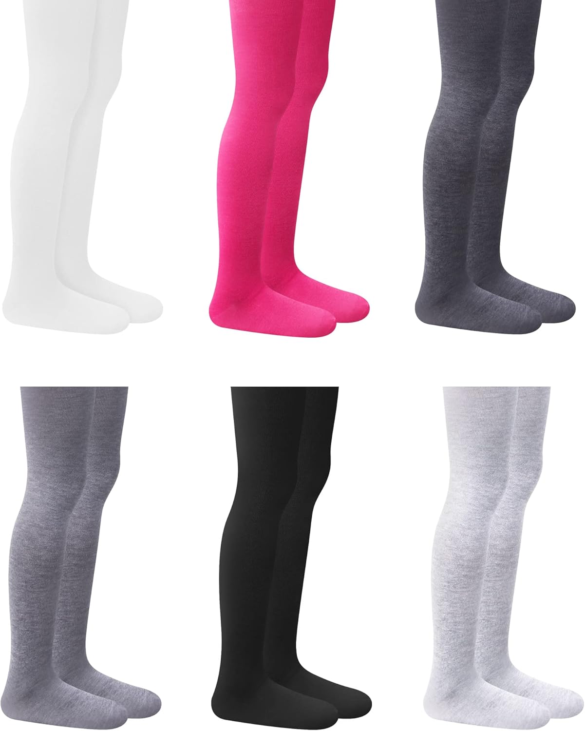 L&K-II 27257 Children's Tights, Girls' Tights, Baby Tights for Girls, Flowers, Dots, Stripes Pattern, Set of 6
