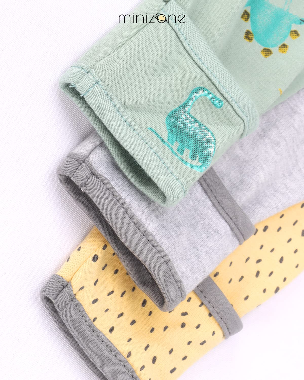 Minizone Baby Schlafstrampler 3er Pack, Pyjamas Langarm Strampler Jungen Mädchen Geschenk 9-12 Monate
