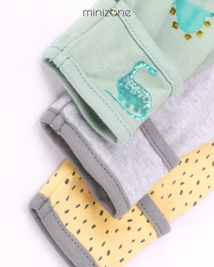 Minizone Baby Schlafstrampler 3er Pack, Pyjamas Langarm Strampler Jungen Mädchen Geschenk 9-12 Monate