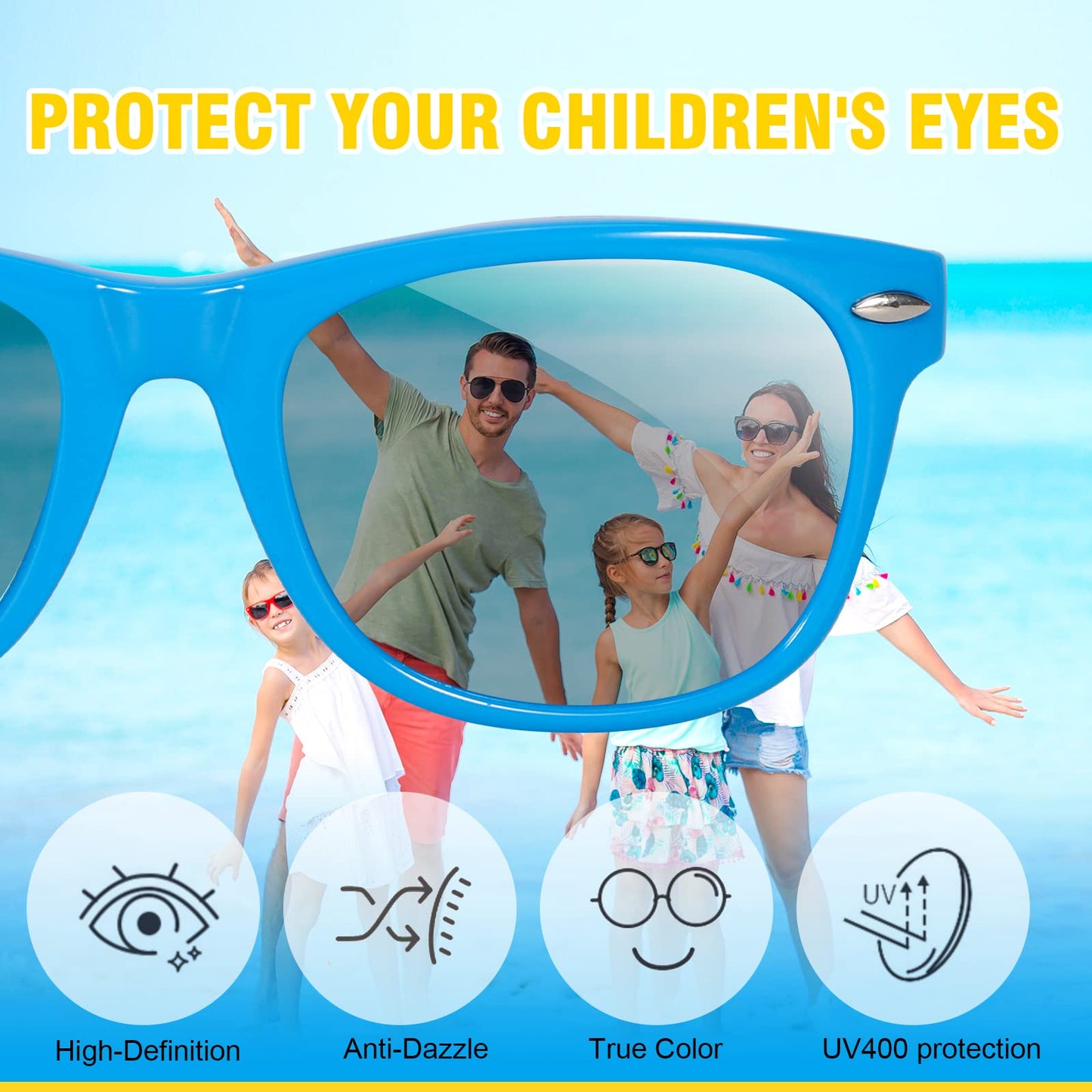 Hifot Sonnenbrille Kinder Polarisierte Sportbrille für Jungen Mädchen,UV400 Schutz Flexible Baby Sonnenbrille mit Brillenschnüre Alter von 3-12