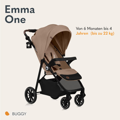 LIONELO Emma Plus Kinderwagen bis zu 15 kg, Kindersportwagen, leicht modern klein Buggy mit Liegeposition, zusammenklappbar, große Räder, großer Korb, Tasche Vivid Turkus