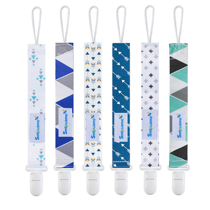 Smlpuame Baby Schnullerkette Mädchen Junge,6 Stück BPA-Frei Schnullerband Stoff Mädchen Junge,Schnuller Kette Nuckelkette Passen Die Meisten Schnuller und Beißspielzeug,Dummy Clips für Baby (Tier)