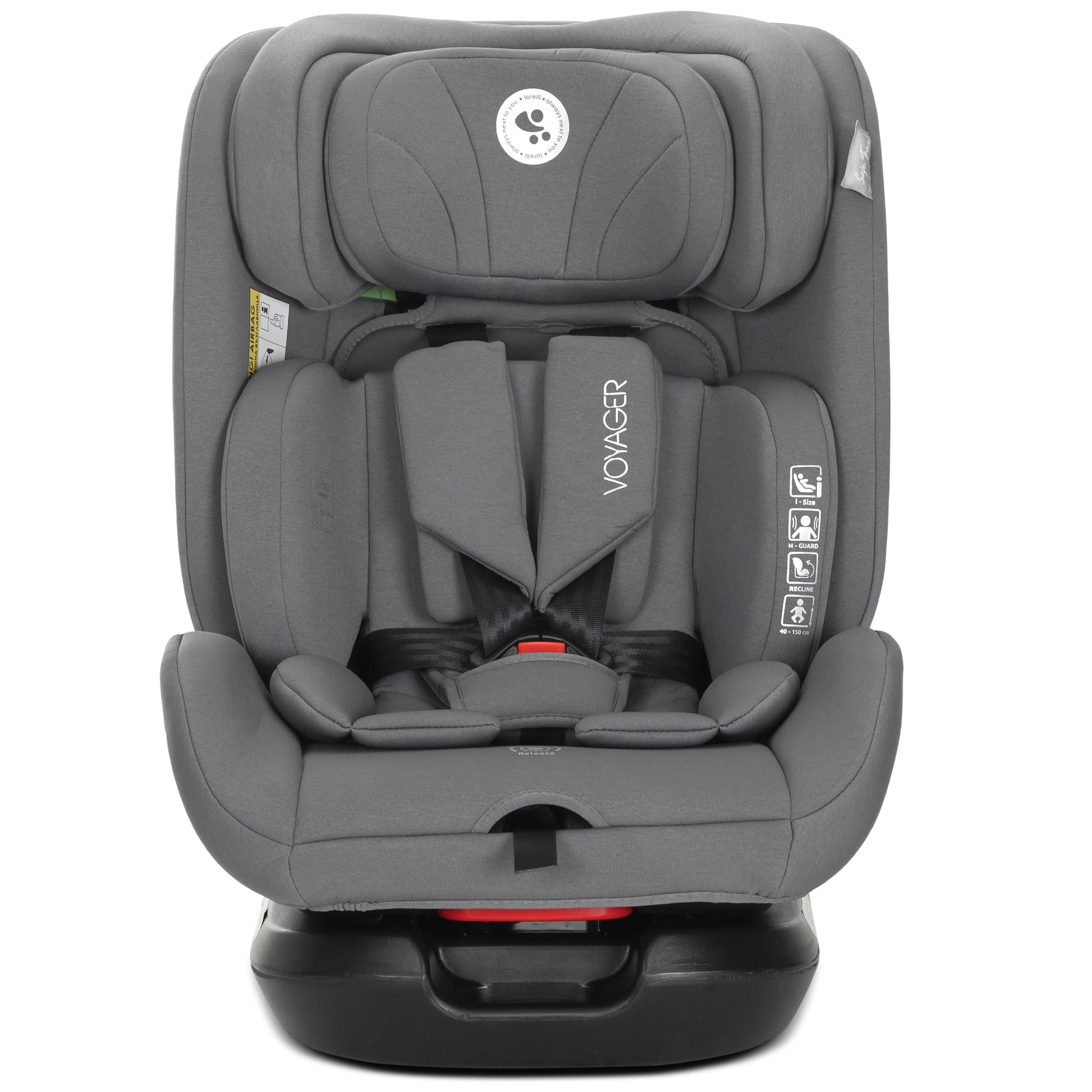 Lorelli Auto Kindersitz Voyager, Mitwachsender Autositz i-Size 40-150cm - Gruppe 0+/1/2/3 (0-36 kg), Babysitz ab Geburt, 5-Punkt-Gurt, Einstellbare Kopfstütze (Rosa) - Meloni2