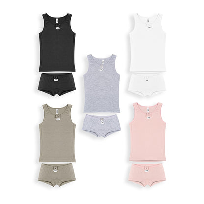 SAMILY Mädchen Unterhosen Unterhemd Set 10er Pack Unterwäsche Baumwolle