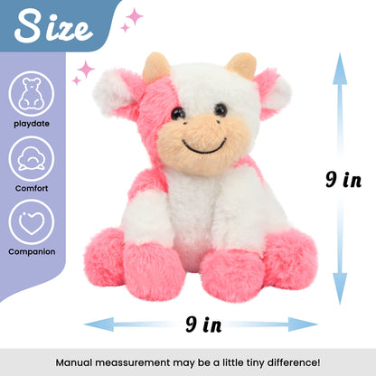 Hopearl Niedliches Plüschkuh-Spielzeug, Schlenker, Milchrinder, weiches Stofftier, niedliches Geburtstag, für Jungen, Mädchen, Kinder, Kleinkinder, 22,9 cm