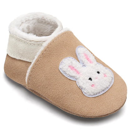 IceUnicorn Baby's Crawling Shoes, Winter First Walking Shoes, Baby Lined Leather Shoes, Soft Leather, Suede Soles, Leather Slippers