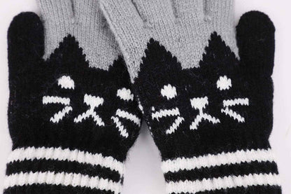 Children's Warm Winter Gloves / Mittens with Plush Lining, Cute Ski Gloves, 3 - 8 Years Old, for Skiing / Snowboarding / Playing / Running
