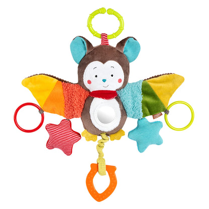 Fehn Activity-Spieltier Teddy – Baby Motorikspielzeug für Kinderwagen, Kinderbett und Babyschale zum Beißen, Greifen und Geräusche erzeugen – Beißring Spielzeug für Babys und Kinder ab 0+ Monaten
