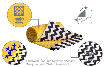 Medi Partners Babydecken Baby 100% Baumwolle Krabbeldecke Babydecke 75x100cm doppelseitig Kinderbett Minky Kuscheldecke Kinderwagen (REH mit grauem Minky)