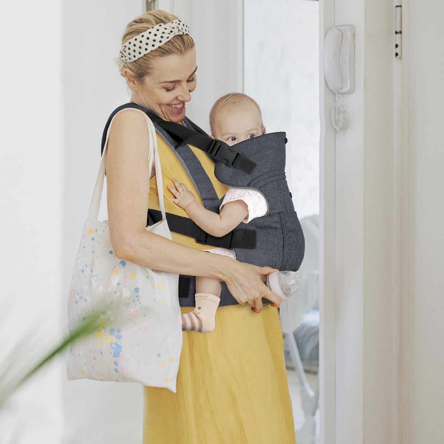 GAGAKU Babytrage für Babys Kleinkinder 0-36 Monate, Einfach zu Tragen Gesicht in Gesicht nach Vorne und Hinten Tragen für Kinder - Grau