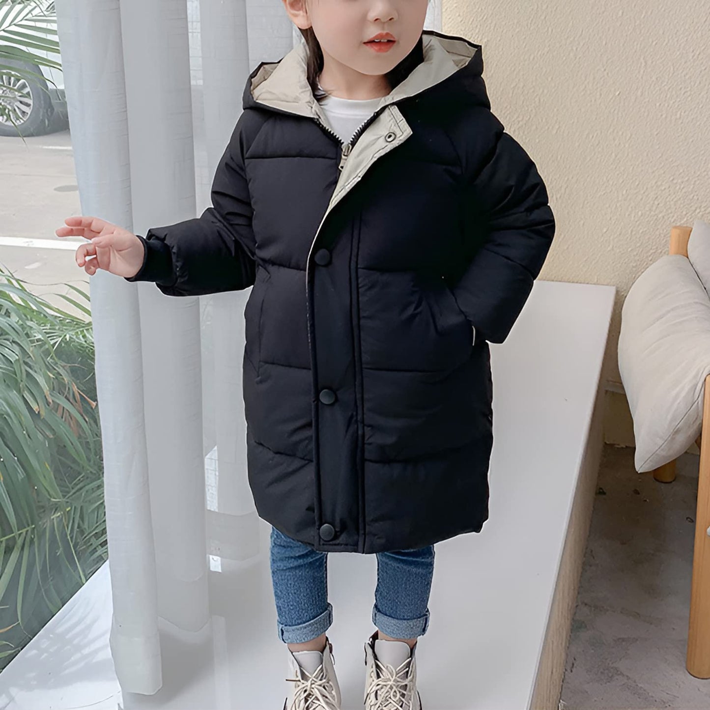 Children's Girls' Jacket with Hood Winter Jacket Winter Coat Children's Jacket for 2-10 Years