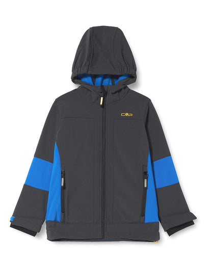 CMP Unisex Children's Giacca in Softshell Da Bambini Con Cappuccio Fisso Softshell Jacket for Children with Fixed Hood
