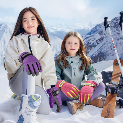 TRIWONDER Children's Ski Gloves, Thermal Fleece Gloves, Warm Winter Gloves for Boys and Girls