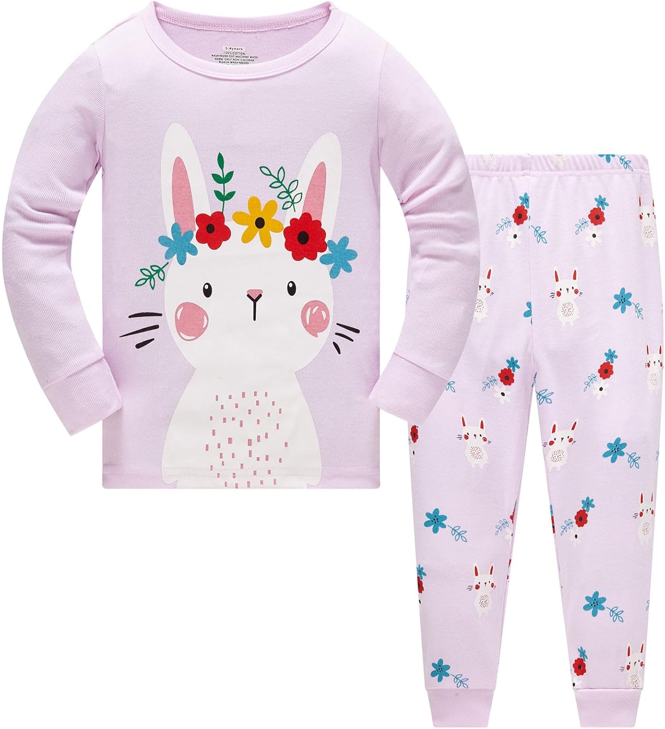 TEDD Girls' Pyjamas, Cotton, Cute, Unicorn, Long Sleeves, Two-Piece Pyjamas Set, Kids’ Sleepwear, Winter, Christmas, Sizes 1-12 Years