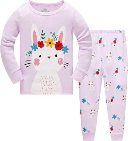 TEDD Girls' Pyjamas, Cotton, Cute, Unicorn, Long Sleeves, Two-Piece Pyjamas Set, Kids’ Sleepwear, Winter, Christmas, Sizes 1-12 Years