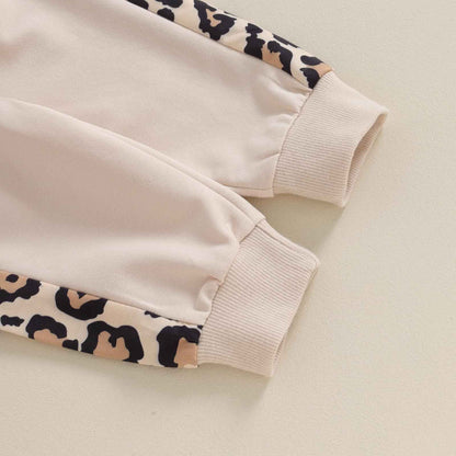 Geagodelia Baby Girl Clothing Outfit Set Long Sleeve Sweatshirt + Leopard Trousers Newborn Soft Baby Set Mama's Mini 2-Piece