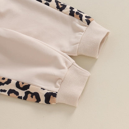 Geagodelia Baby Mädchen Kleidung Outfit Set Langarm Sweatshirt + Leopard Hose Neugeborenen Weiche Baby Set Mama’s Mini 2-teilig