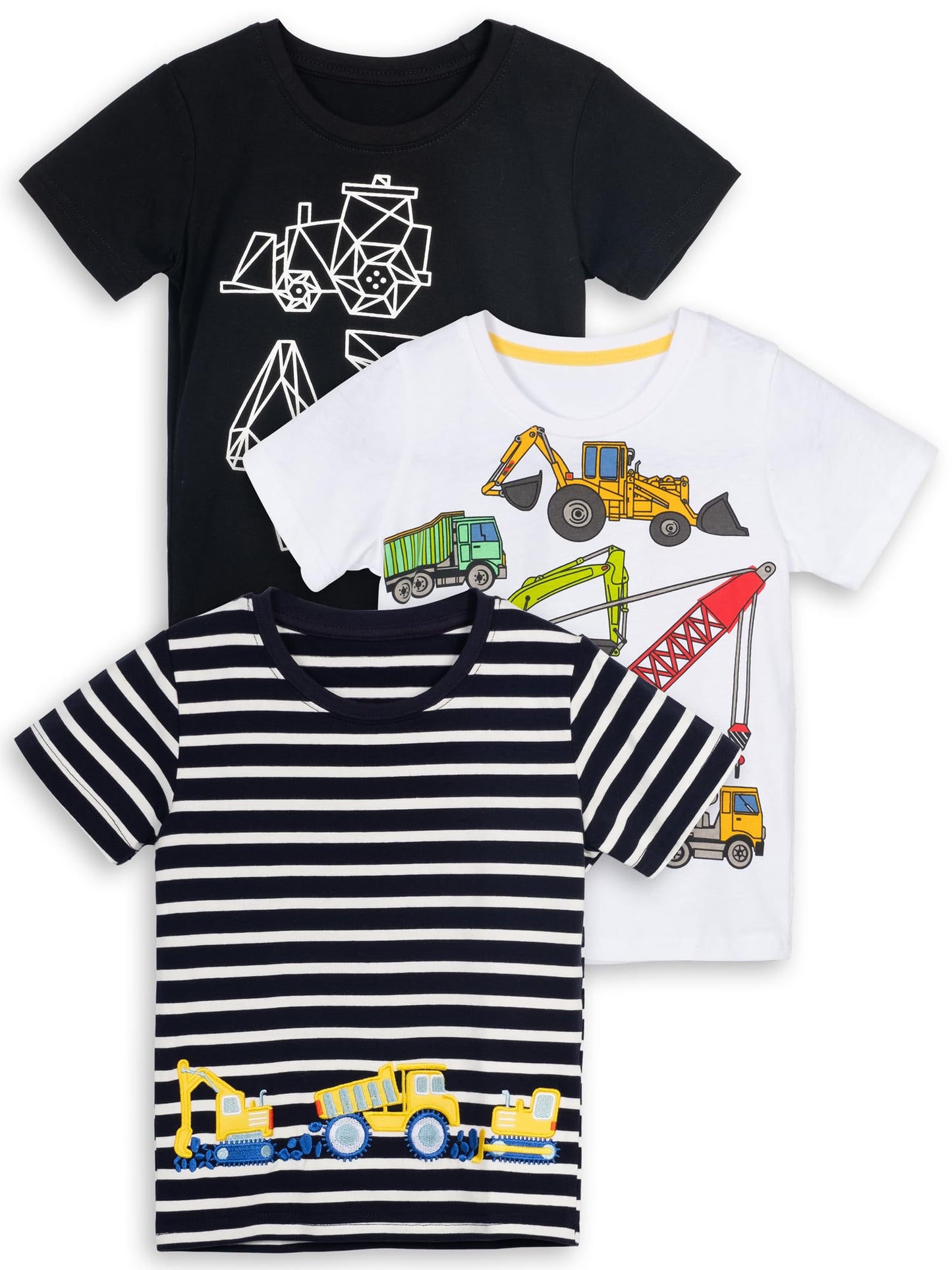 YOUNGSOUL Jungen T-Shirt Dinosaurier Kinder Kurzarm Tee Shirt Sommer Tops 3er-Pack