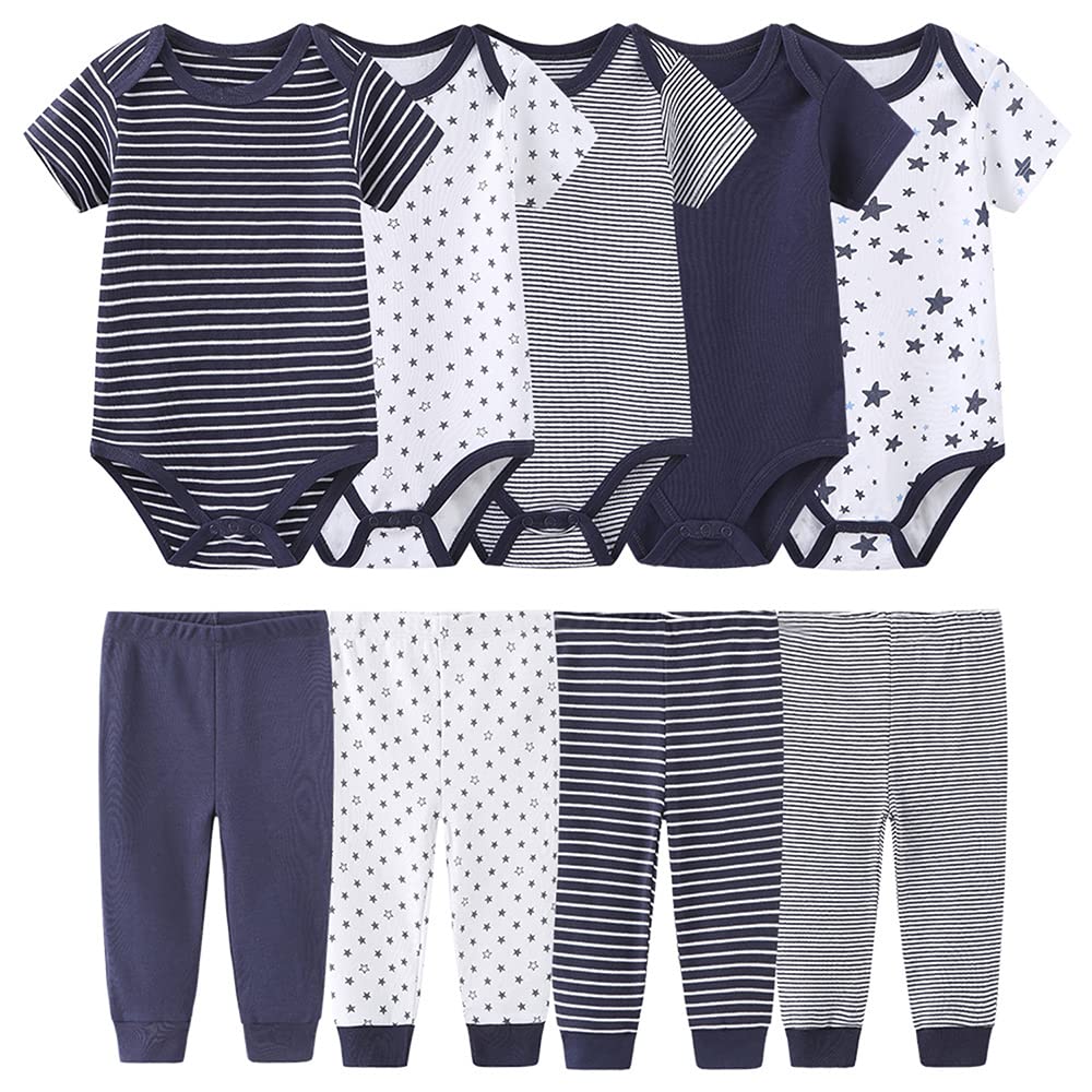 TONE Bodys Kurzarm für Neugeborene Baby Jungen und Mädchen 0-3m/3-6m/6-9m/9-12m Baumwolle