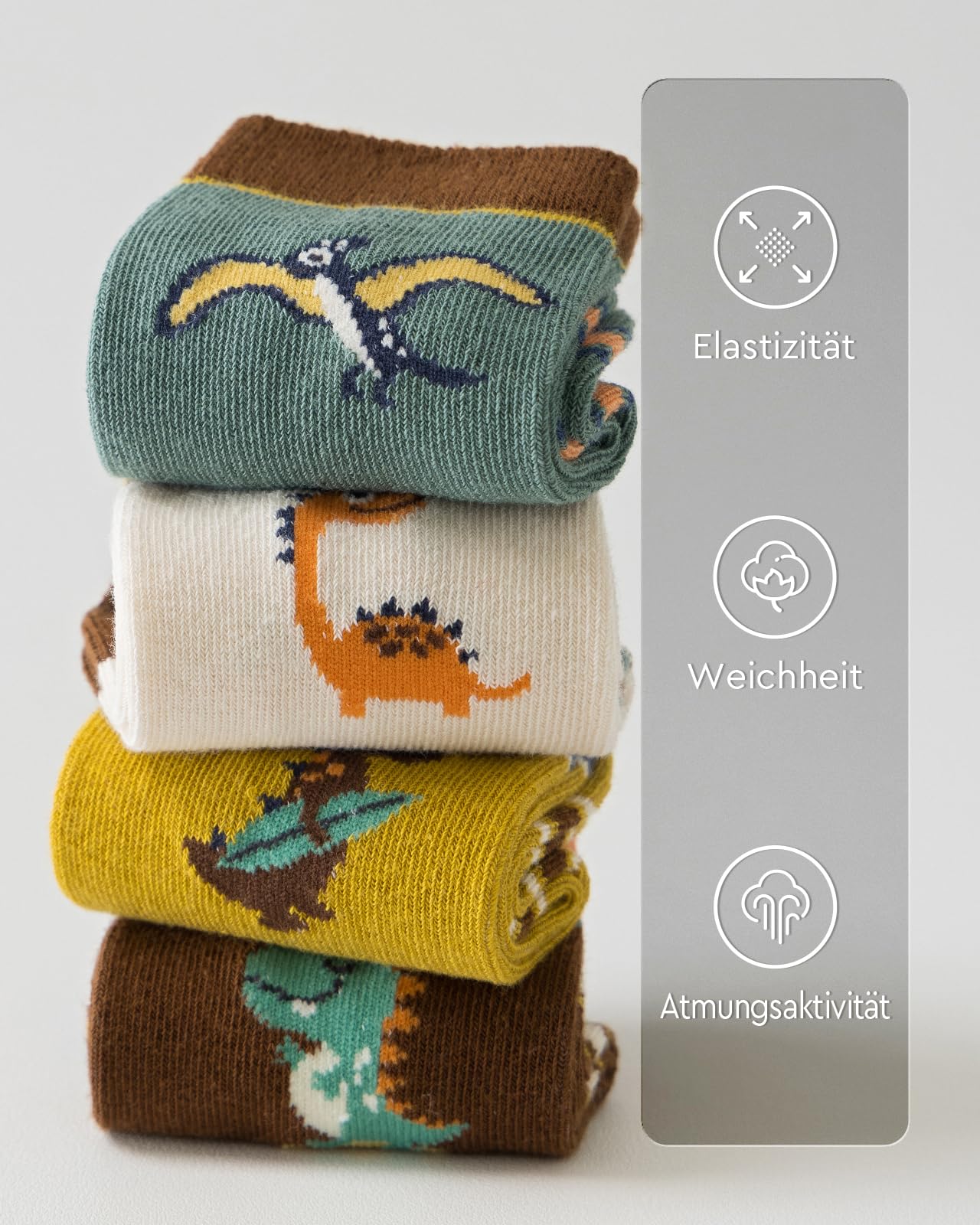 Kyopp 10 Paar Socken Kinder Mädchen und Jungen Klassisch Socken Lustig Cotton Socken Crew Socks Winter/Sommer