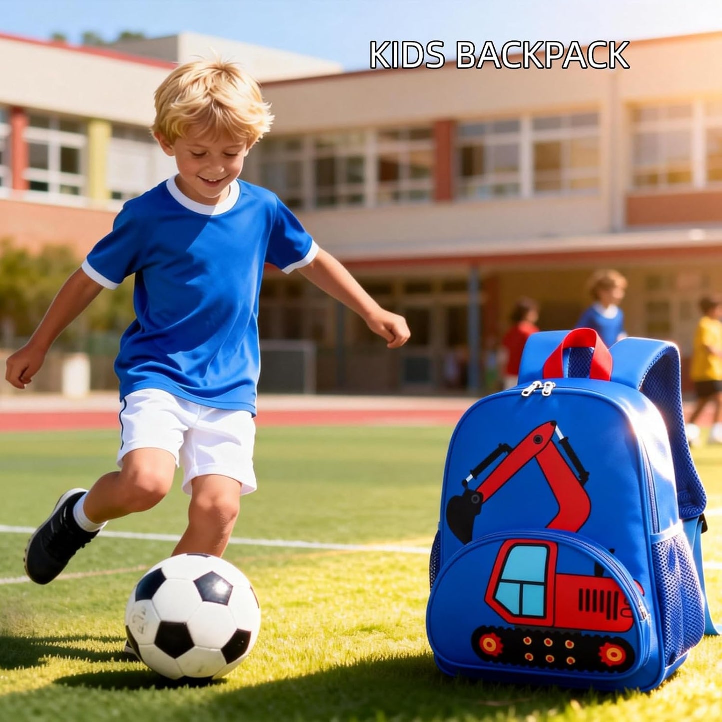 Kinderrucksack Jungen Kinder Rucksack Tagesrucksack Vorschulrucksack Kindergartentasche Schulrucksack für Schule Kita 38cm 3-8Y