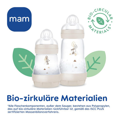 MAM Easy Start Anti-Colic Neugeborenen-Set | 0+ Mon | Babyflaschen Geschenk-Set | 94% Akzeptanz | 96% Hebammen-Empfehlung | 80% weniger Koliken | 4 Trinkflaschen & 1 Original Start Schnuller | beige