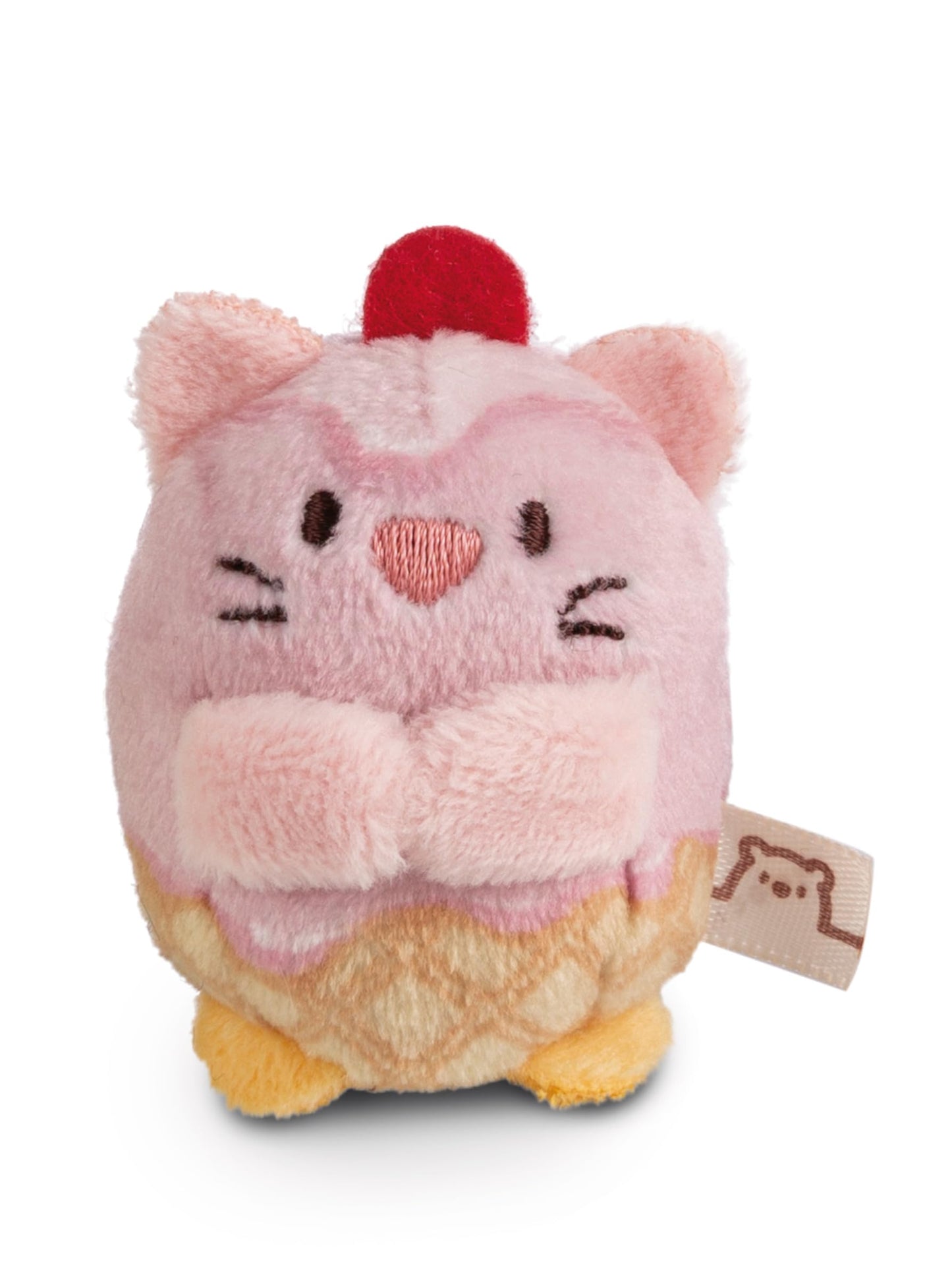 NICI My Mochi Cuddly Toy Ladybird Dozz Hamburger 5 cm Beige - Soft Plush Toy - Cute Plush Toy for Cuddling and Playing, for Children and Adults, Great Gift Idea