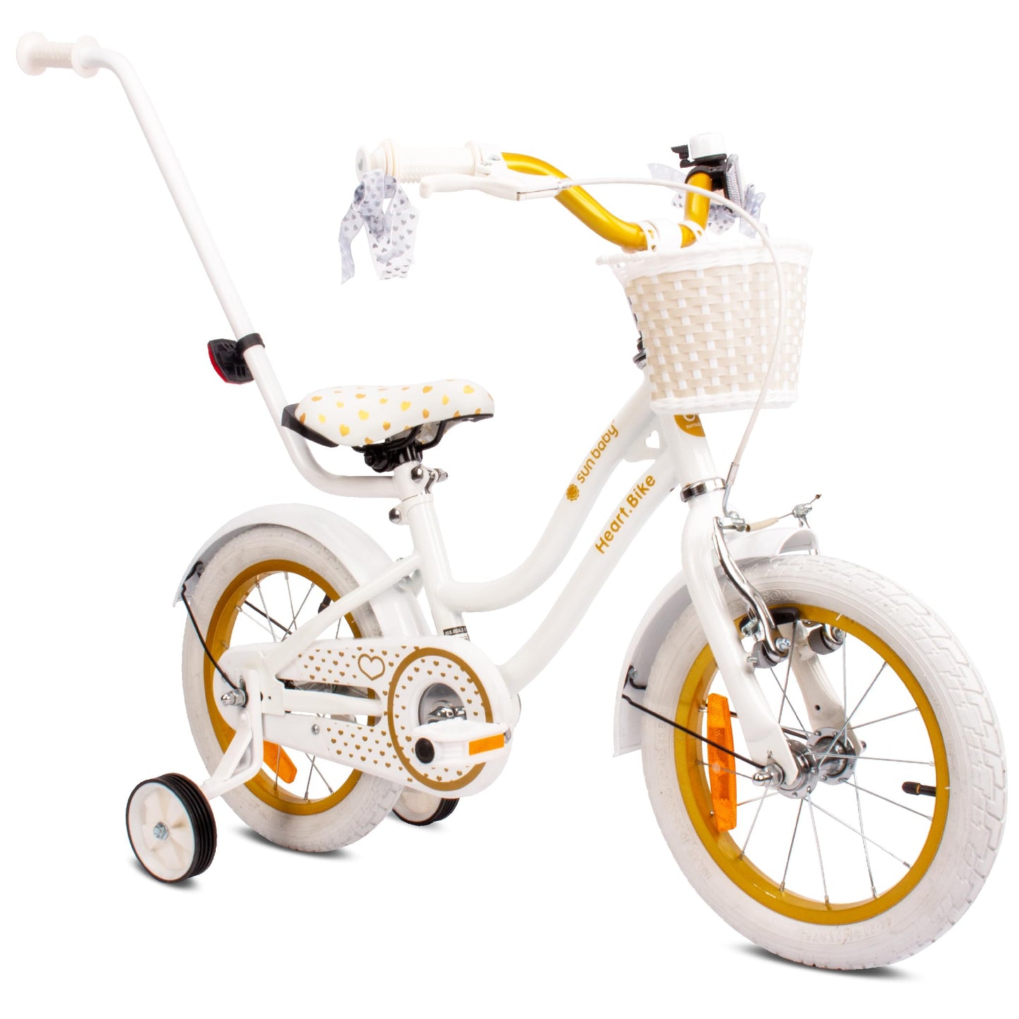sun baby Mädchenfahrrad 12, 14 und 16 Zoll Radgröße Heart Bike zur Auswahl, mit Abnehmbarer Schubstange, Kinderfahrrad für Mädchen von 2 bis 6 Jahre - Meloni2