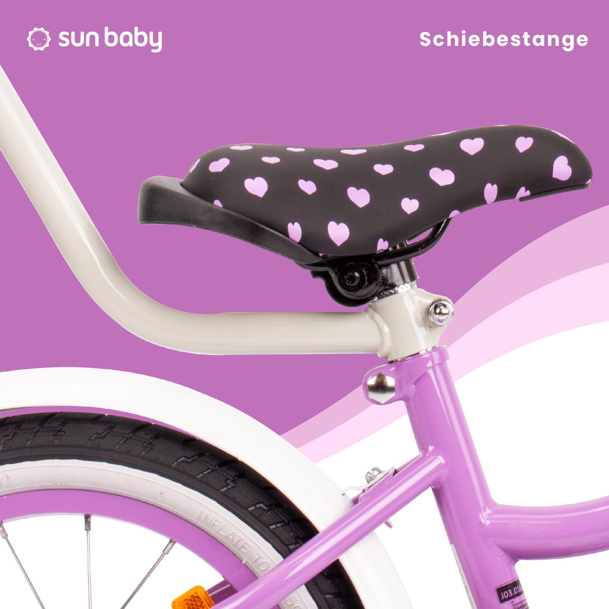 sun baby Mädchenfahrrad 12, 14 und 16 Zoll Radgröße Heart Bike zur Auswahl, mit Abnehmbarer Schubstange, Kinderfahrrad für Mädchen von 2 bis 6 Jahre - Meloni2