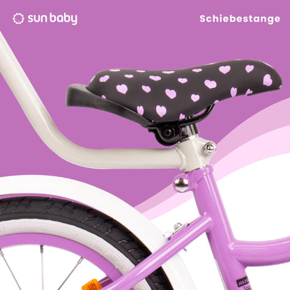 sun baby Mädchenfahrrad 12, 14 und 16 Zoll Radgröße Heart Bike zur Auswahl, mit Abnehmbarer Schubstange, Kinderfahrrad für Mädchen von 2 bis 6 Jahre - Meloni2