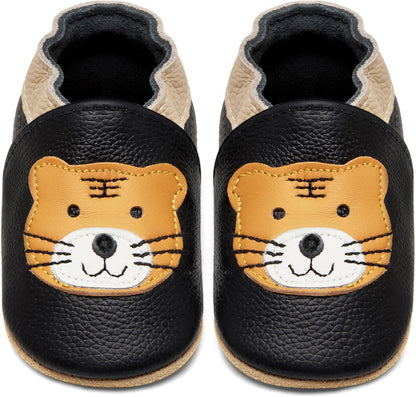IceUnicorn Babyschuhe Krabbelschuhe aus weichem Leder für Jungen und Mädchen – Rutschfeste Lauflernschuhe für Kleinkinder