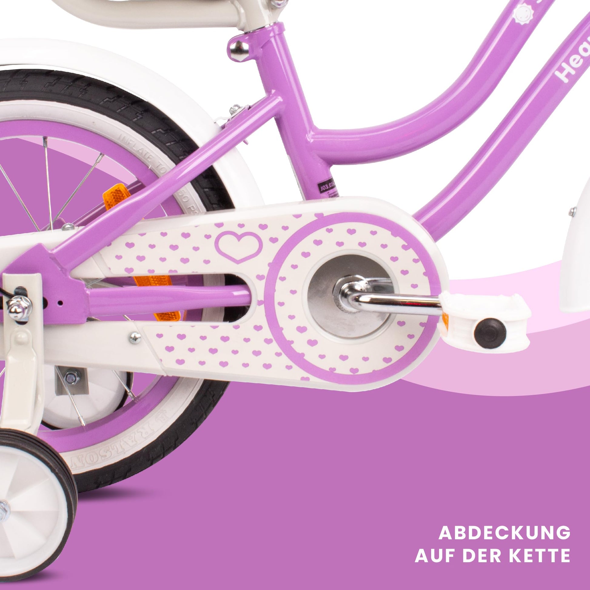 sun baby Mädchenfahrrad 12, 14 und 16 Zoll Radgröße Heart Bike zur Auswahl, mit Abnehmbarer Schubstange, Kinderfahrrad für Mädchen von 2 bis 6 Jahre - Meloni2