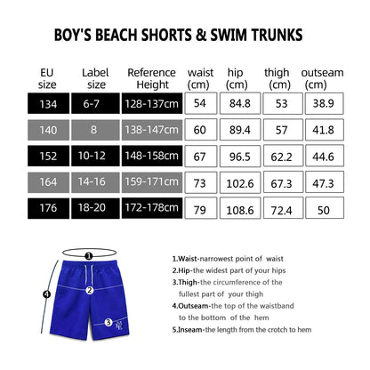MEILONGER Badehose Jungen Badeshorts Schnelltrocknend Boardshorts mit Netzfutter Taschen und Verstellbarem Tunnelzug