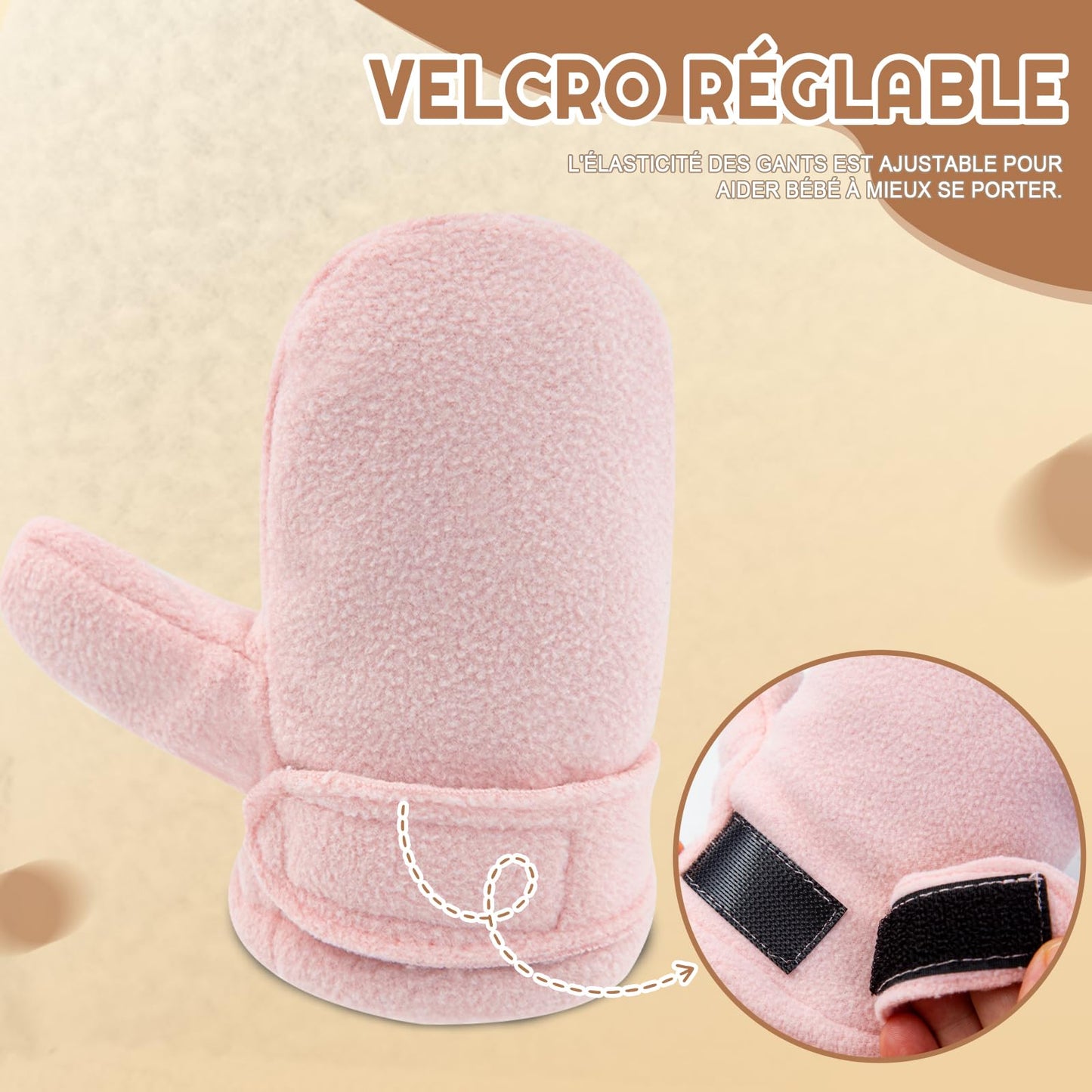 SEYUFN Baby Winter Gloves Fleece Lining Toddler Boys Warm Soft Baby Girls Adjustable Gloves Outdoor Gloves