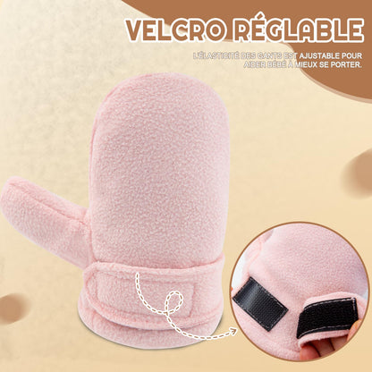 SEYUFN Baby Winter Gloves Fleece Lining Toddler Boys Warm Soft Baby Girls Adjustable Gloves Outdoor Gloves