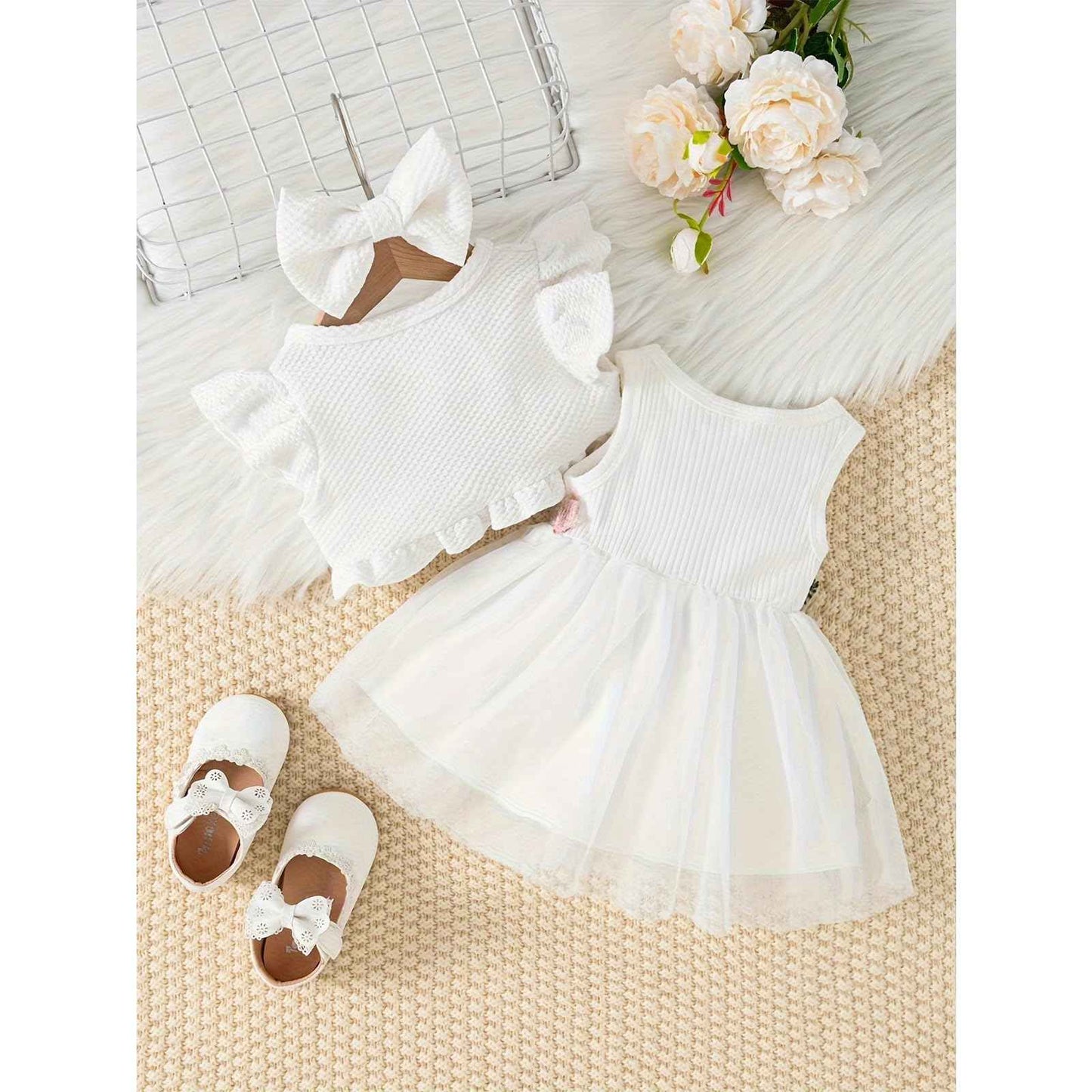 Toddler Baby Girl Dress and Cardigan Set Long Sleeve Cotton Princess Tutu Dresses with Outfits Coat