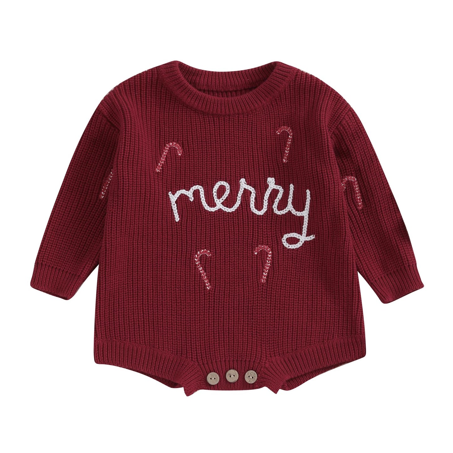 Geagodelia Knitted Christmas Romper Baby Girl Boy Christmas Jumper My First Christmas Newborn Baby Jumper Romper Bodysuit Christmas Jumper