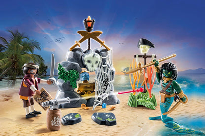 PLAYMOBIL | Pirates | Gefahr durch Riesenhai | Piratenspielzeug | Spielzeugfiguren | Spielzeug für Kinder ab 4 Jahren | 71793