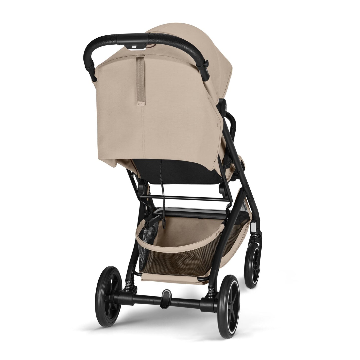 Cybex Gold Kinderwagen Beezy mit One-Pull Harness, Ab Geburt bis ca. 4 Jahre (max. 22 kg), Kompakt und ergonomisch, Magic Black (Schwarz mit schwarzem Rahmen)
