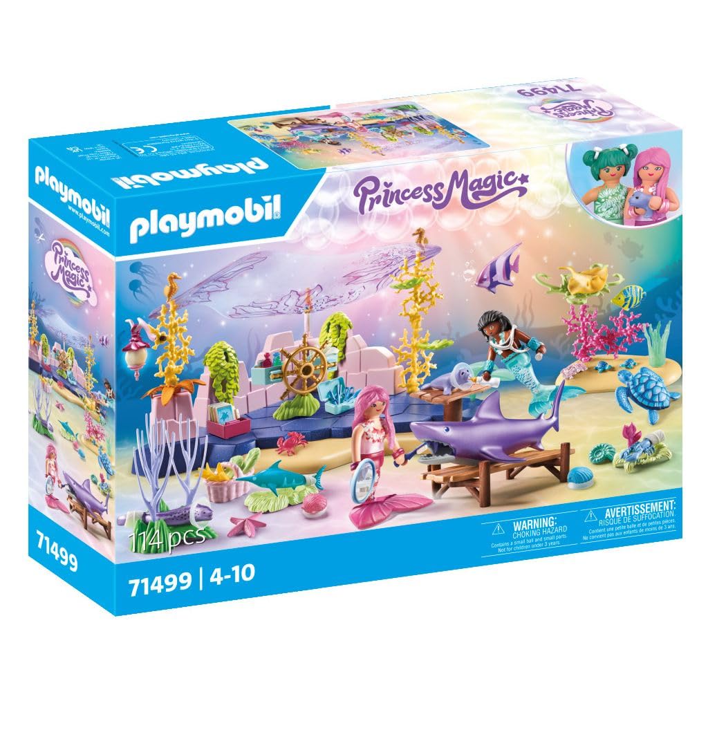 PLAYMOBIL Princess Magic 71499 Underwater Animal Care of Sea Creatures, Loving Care of Sea Animals, Includes Care Station, Bandage and More, Various Toys for Children from 4 Years