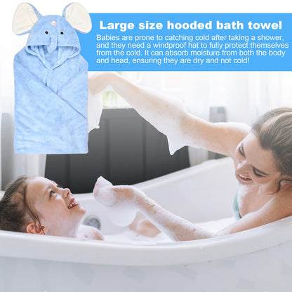 Daelesr Hooded Bath Poncho for Kids, Poncho Towel Toddler New Born Baby Towel 85 x 150cm, Baby Bath Towels for Boys Girls (Green Frog) 