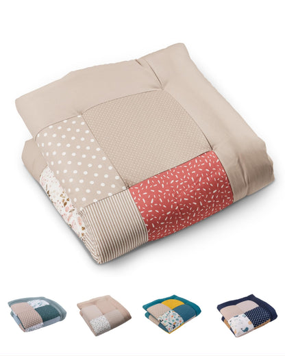 ULLENBOOM Krabbeldecke für Baby 80x80 cm, Outdoor-geeignet, 100% OEKO-TEX Materialien, Made in EU, Weich gepolstert, Eukalyptus - ideal als Spieldecke Baby - Meloni2